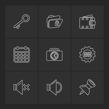 siyah arka plan üzerine minimalist düz app simgeleri