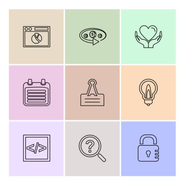 düz vektör çizim simgeler, App simgelerin ayarlamak   