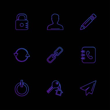 çeşitli minimalist vektör app simge kümesi  