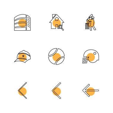Minimalist düz app simgeler, vektör çizim dijital cihazlar için