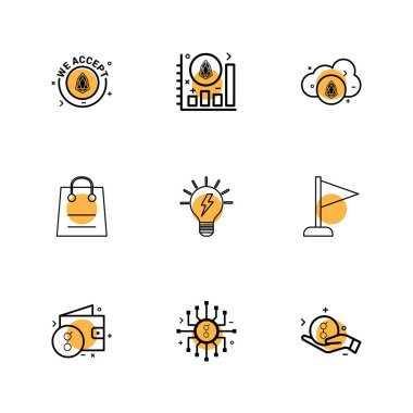 çeşitli minimalist vektör app simge kümesi  