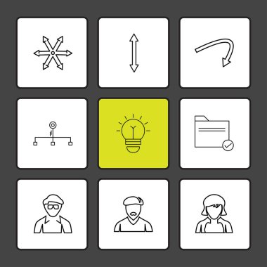 iş simgeleri kümesi, vektör illüstrasyonu 