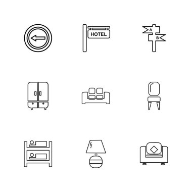 Beyaz arka plan üzerinde izole düz app simge kümesi