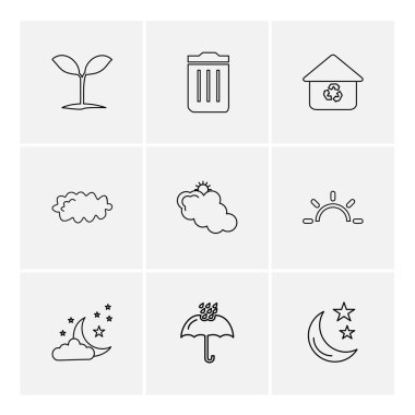 gri arka plan üzerinde izole minimalist düz app simgeleri