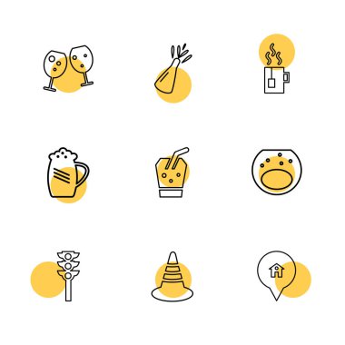 beyaz zemin üzerine minimalist düz app simgeleri