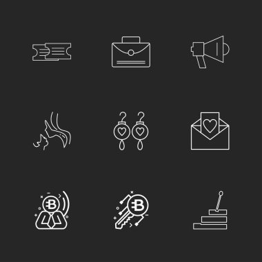 siyah arka plan üzerine minimalist düz app simgeleri