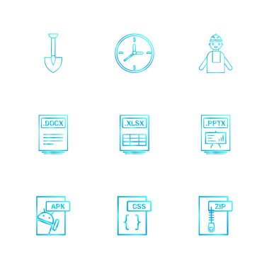 Beyaz arka plan üzerinde izole minimalist düz app simgeleri