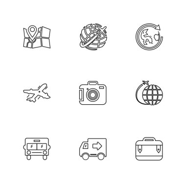 Beyaz arka plan üzerinde renkli minimalist düz vektör app simgeleri