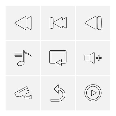 farklı minimalist düz vektör app simge kümesi