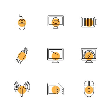 Minimalist düz app simgeler, vektör çizim dijital cihazlar için