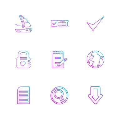 beyaz zemin üzerine minimalist düz app simgeleri