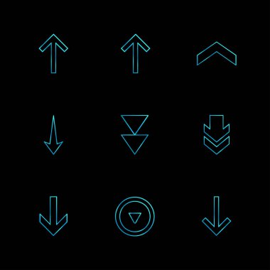 siyah arka plan üzerine minimalist düz app simgeleri