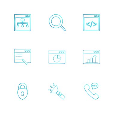 düz vektör çizim simgeler, App simgelerin ayarlamak 