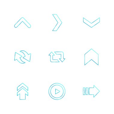 farklı minimalist düz vektör app simge kümesi