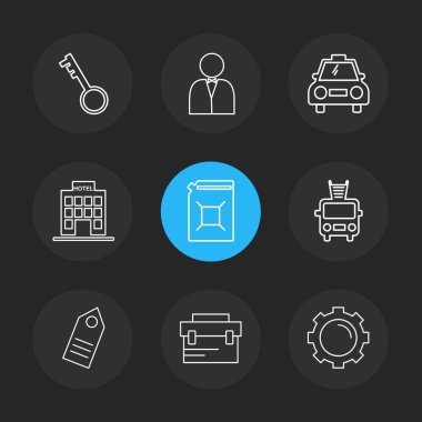 siyah arka plan üzerine minimalist düz app simgeleri