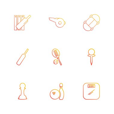 Minimalist düz app simgeler, vektör çizim dijital cihazlar için