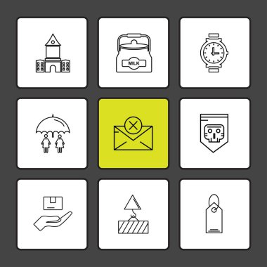 siyah arka plan üzerine minimalist düz app simgeleri