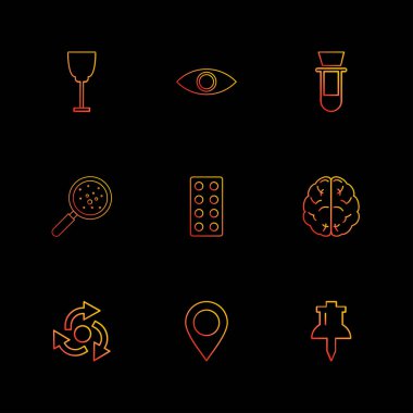 siyah arka plan üzerine minimalist düz app simgeleri