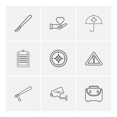 gri arka plan üzerinde izole minimalist düz app simgeleri