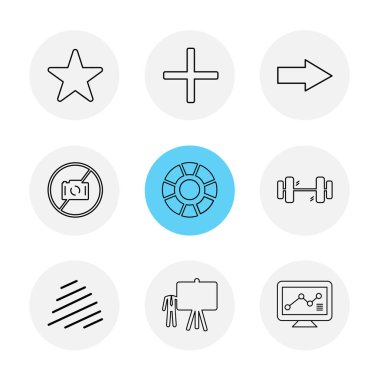 beyaz zemin üzerine minimalist düz app simgeleri