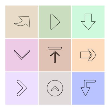 Beyaz arka plan üzerinde renkli minimalist düz vektör app simgeleri