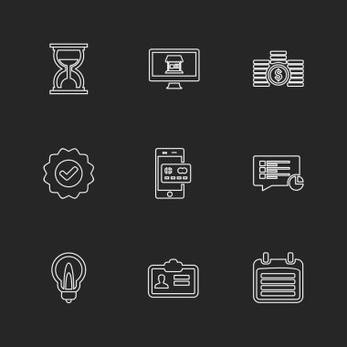 Minimalist düz app simgeler, vektör çizim dijital cihazlar için