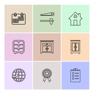 beyaz zemin üzerine minimalist düz app simgeleri