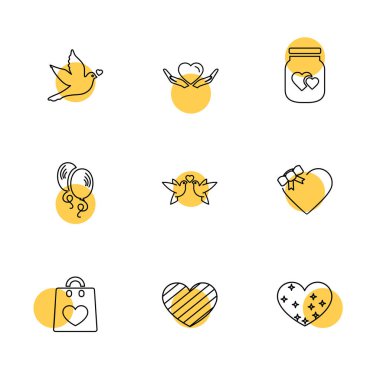 Beyaz arka plan üzerinde farklı minimalist düz vektör app simgeleri