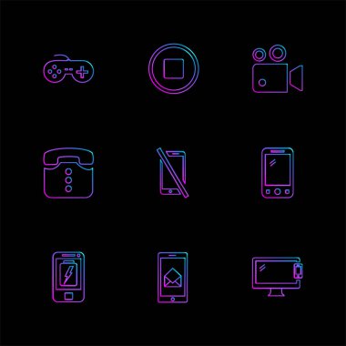 vektör app simgeler siyah arka plan üzerine