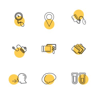 Beyaz arka plan üzerinde izole minimalist düz app simgeleri