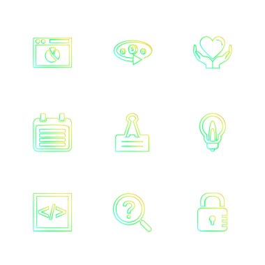 beyaz zemin üzerine minimalist düz app simgeleri