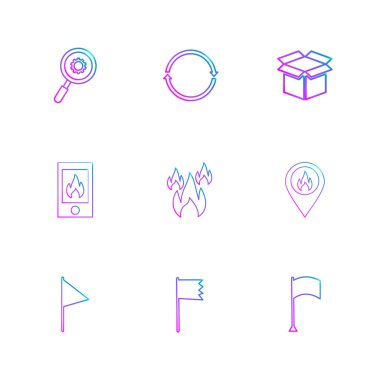 Farklı minimalist düz vektör app simgeleri