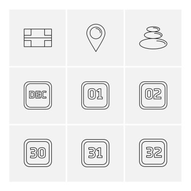 Beyaz arka plan üzerinde izole minimalist düz app simgeleri