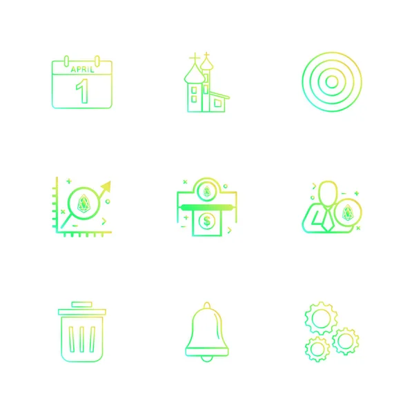 Minimalistic Flat App Icons White Background — Stock Vector