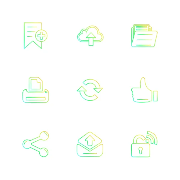 Iconos Aplicación Plana Minimalista — Vector de stock