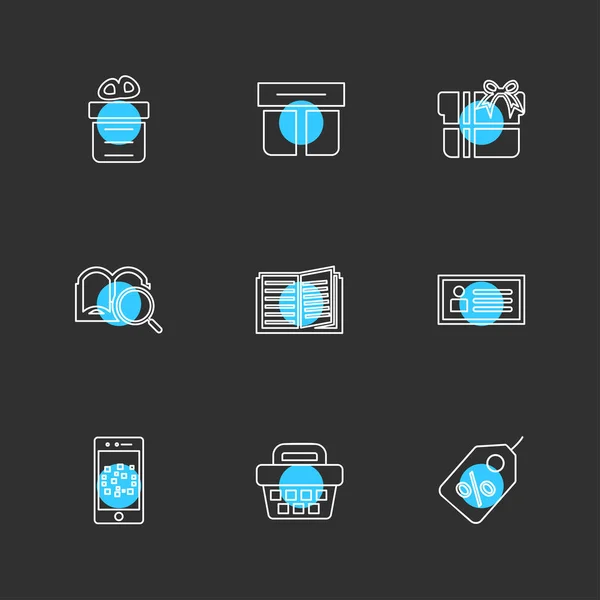 Iconos Aplicaciones Planas Minimalistas Ilustración Vectorial Para Dispositivos Digitales — Vector de stock