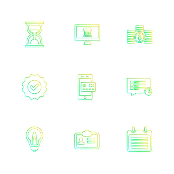 Minimalistic Flat App Icons Isolated White Background — Stock Vector