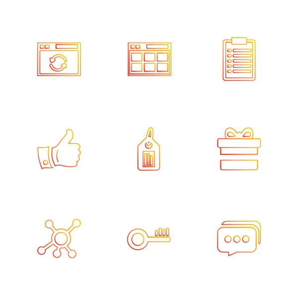 Vector Illustration Icons Set Icons White Background — Stock Vector