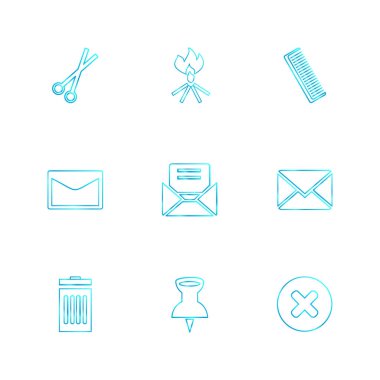 beyaz zemin üzerine minimalist düz app simgeleri