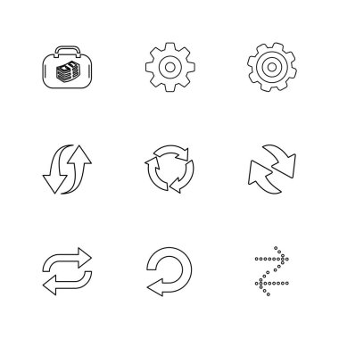 Beyaz arka plan üzerinde farklı minimalist düz vektör app simgeleri