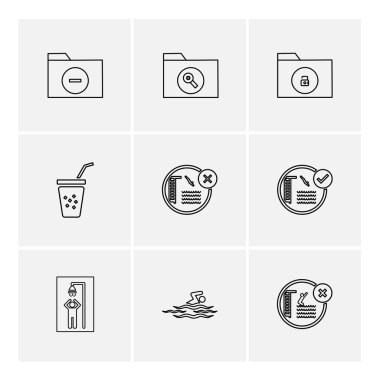 beyaz zemin üzerine minimalist düz app simgeleri