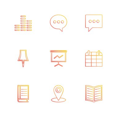 iş simgeleri kümesi, vektör illüstrasyonu 