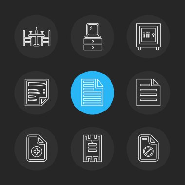 siyah arka plan üzerine minimalist düz app simgeleri