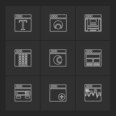 düz vektör çizim simgeler, App simgelerin ayarlamak  