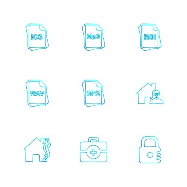 Minimalist düz app simgeler, vektör çizim dijital cihazlar için