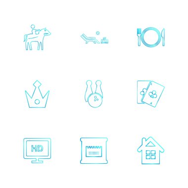 Minimalist düz app simgeler, vektör çizim dijital cihazlar için