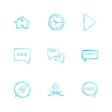 minimalist düz vektör app simgeleri beyaz arka plan üzerinde