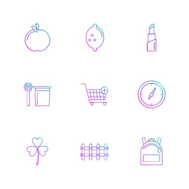 Beyaz arka plan üzerinde izole minimalist düz app simgeleri