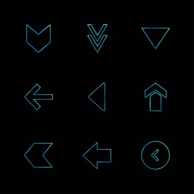 farklı minimalist düz vektör app simgeler siyah arka plan üzerine