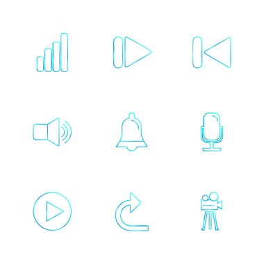 beyaz zemin üzerine minimalist düz app simgeleri